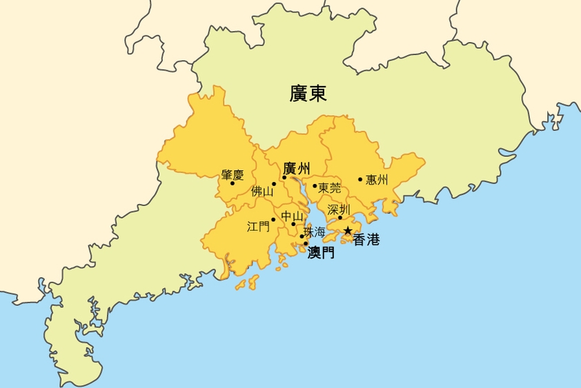 图：粤港澳大湾区地图