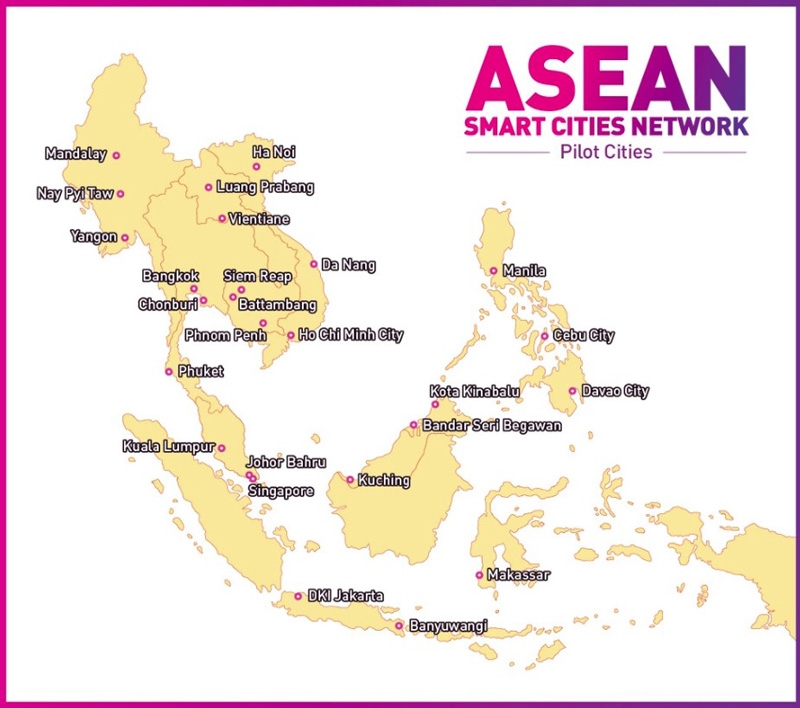 Map: The 26 pioneer ASEAN Smart Cities. (Source: asean.org)