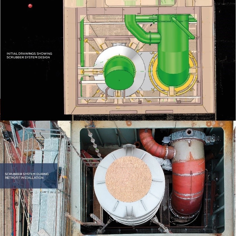 Photo: Detailed designs for retrofitting the scrubbers system.