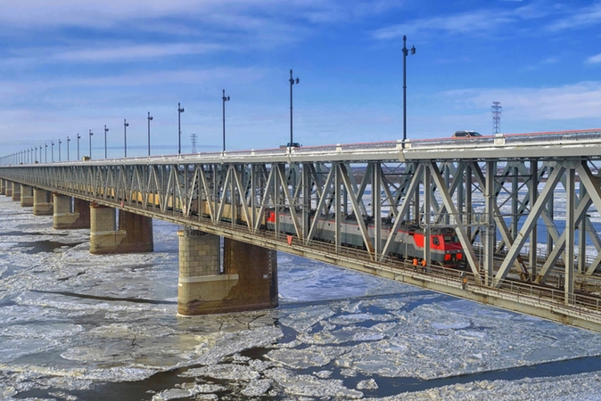 相片：阿穆爾河大橋將是首條跨越中俄邊境的鐵路大橋，連接俄羅斯遠東地區的布拉戈维申斯克市(Blagoveshchensk)及中國東北部的黑河市。
