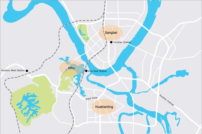 Picutre: Huizhou commercial district map