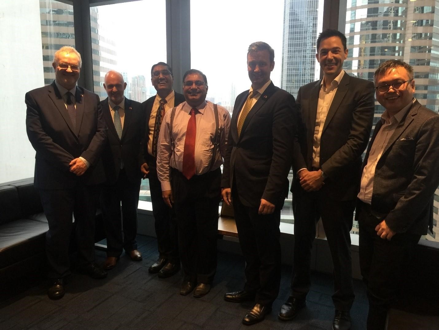 Photo: Pravin (third from left) receiving an Irish ministerial delegation in Hong Kong.