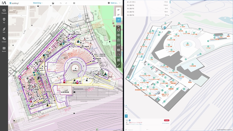 圖: Mapxus用於開發室內地圖的內部軟件。