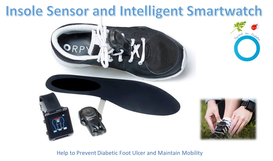 相片: 透過無線通訊技術監測鞋內壓力和溫度的健康錶能有效預防糖尿病者患上足部潰瘍。