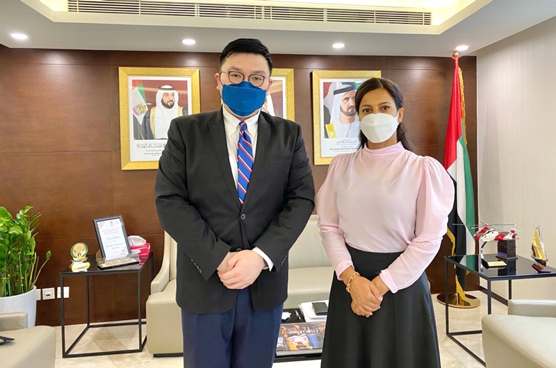 Photo: David Sit, HKTDC met with HE Ms Mariam Alshamsi, Acting Consul General of the United Arab Emirates in Hong Kong<br />
(Courtesy of the Consulate General of the UAE in Hong Kong)