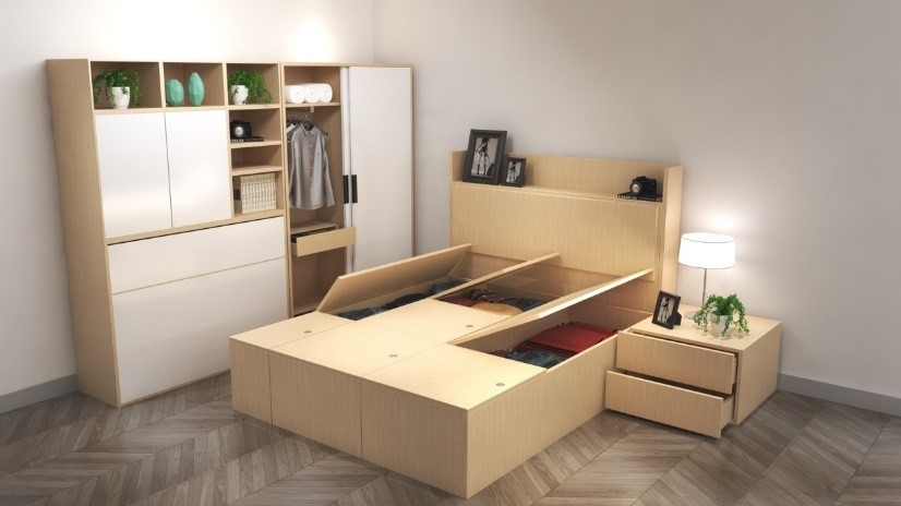 Photo: German Pool’s mix-and-match bed and wardrobe