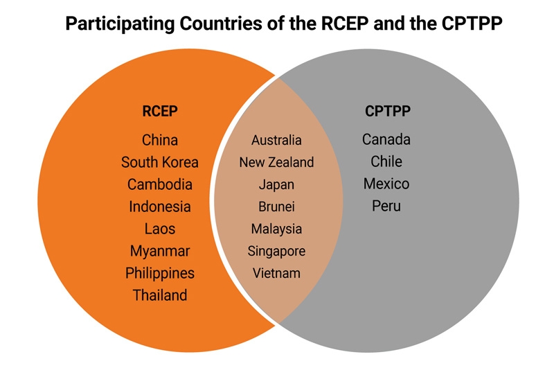 Photo: Participating Countries of the RCEP and the CPTPP