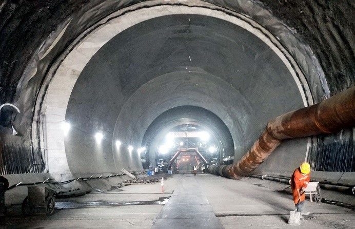 Photo: Inside a tunnel for the Jakarta-Bandung HSR project