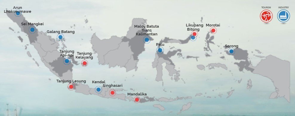 地圖: 印尼15個經濟特區。