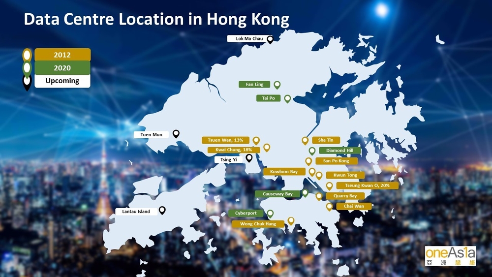 Picture: Up-and-coming: Hong Kong adds new data centre locations in Tuen Mun, Tsing Yi, Lantau Island and Lok Ma Chau. Source: OneAsia Network Limited